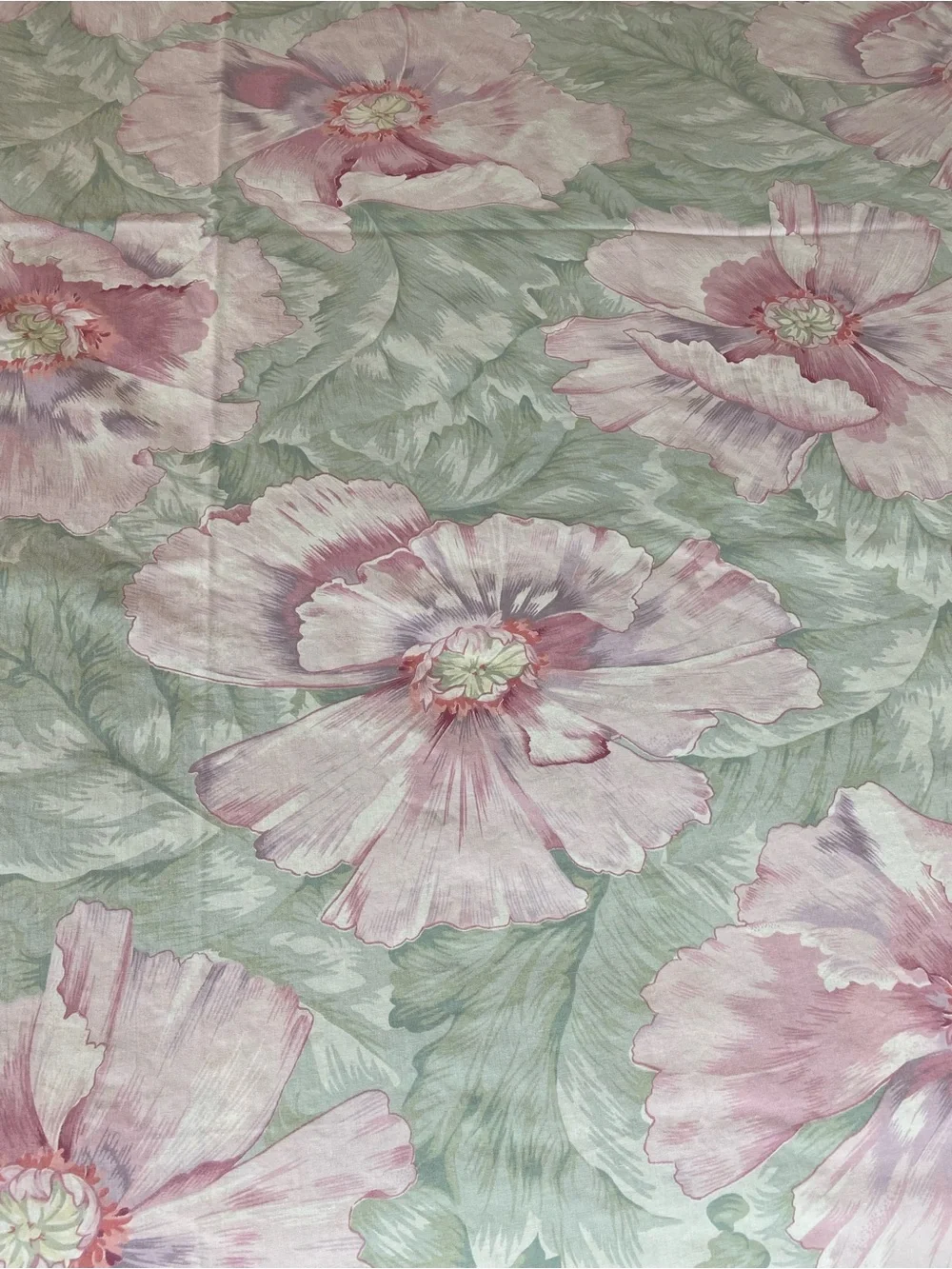 Vintage Blossom Garden Pink & Sage Comforter Martex cotton Flat Sheet
